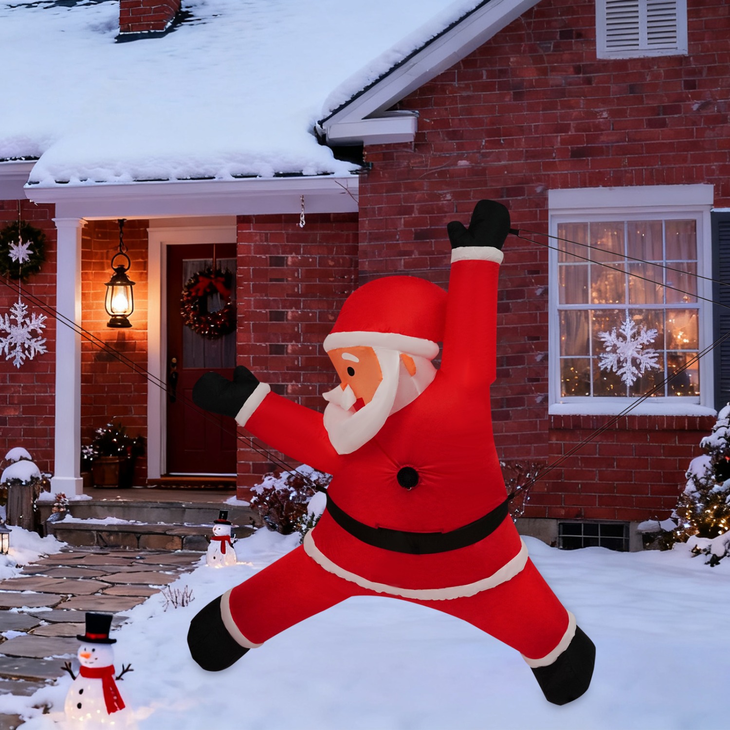 Christmas Lights Outdoor - 5.9FT Hanging Christmas Inflatable Santa with