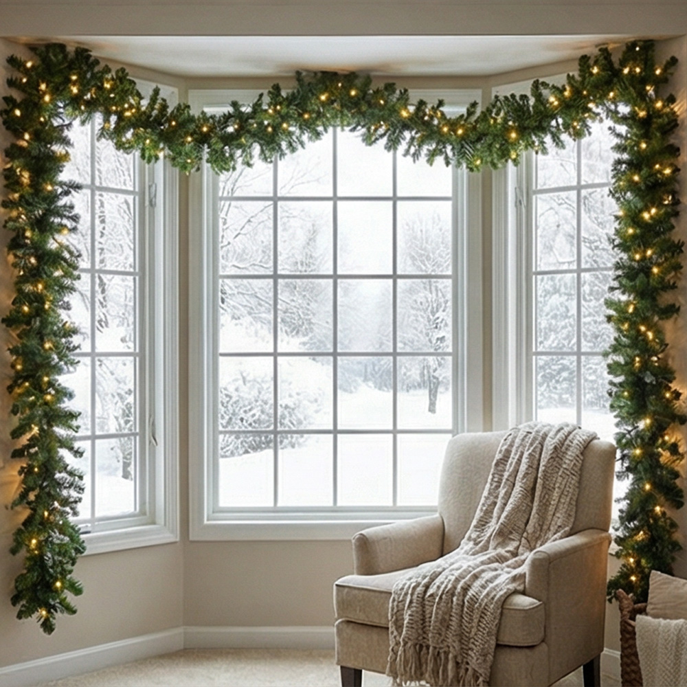 2.7M Artificial Green Christma - Christmas Wreath Fake recensie en prijs