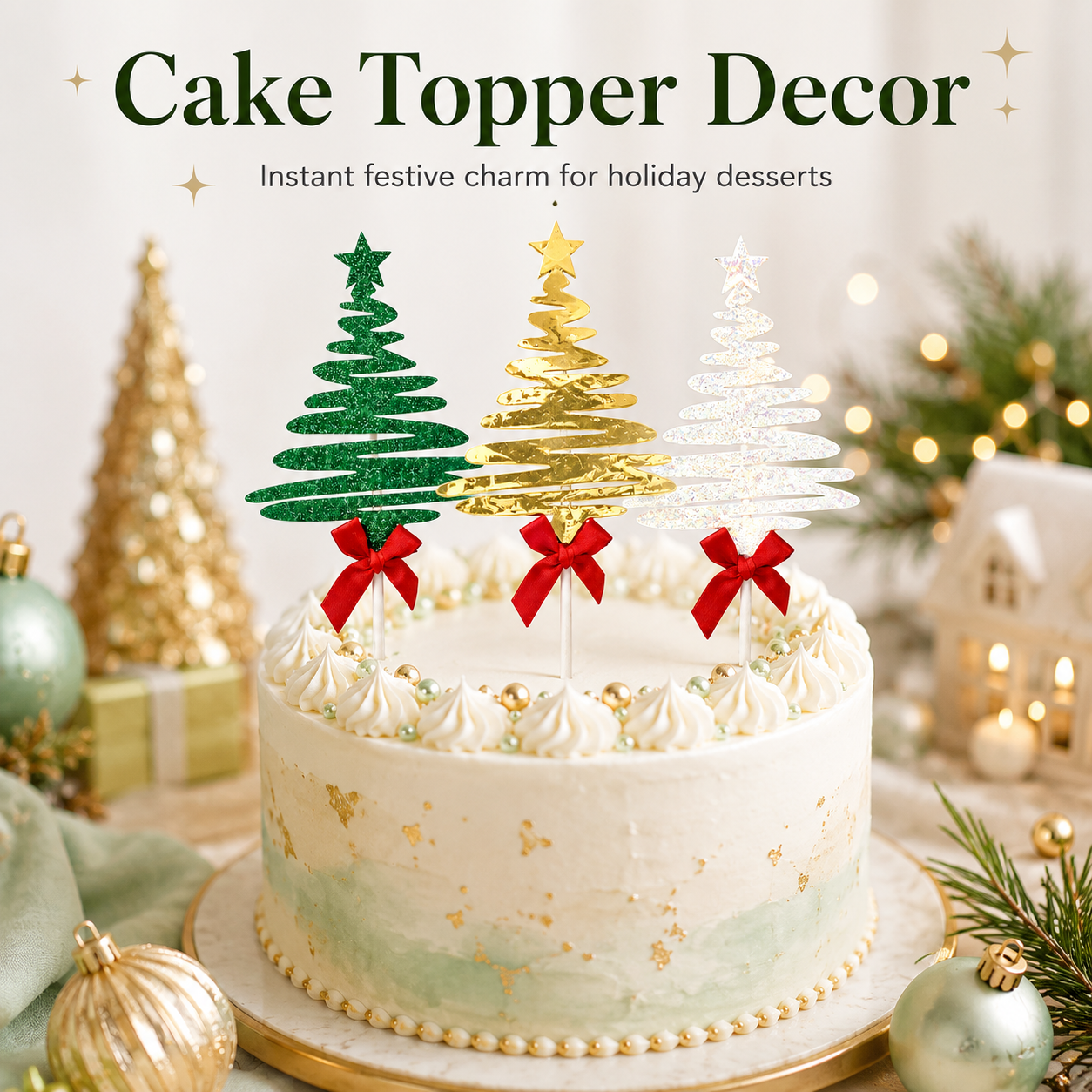 12Pcs Christmas Cake Toppers C - Star Tree Topper recensie en prijs