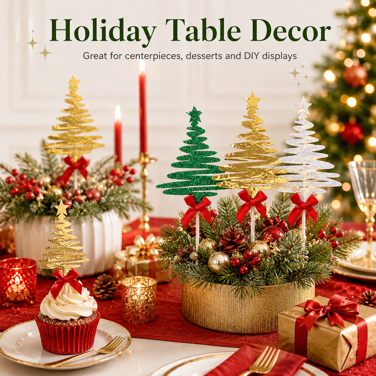 12Pcs Christmas Cake Toppers C - Star Tree Topper recensie en prijs