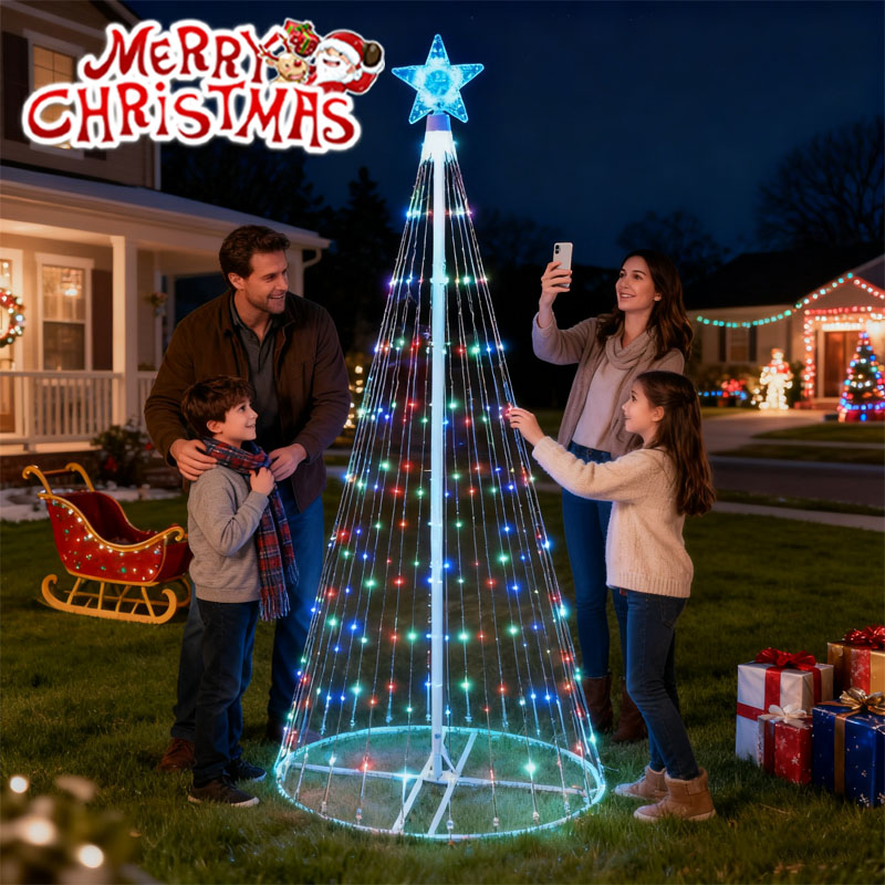 Solar-Powered LED Waterfall St - Star Tree Topper recensie en prijs