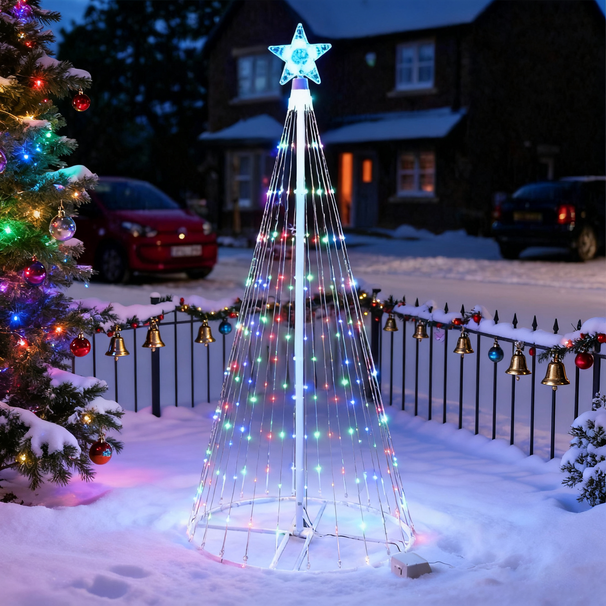 Solar-Powered LED Waterfall St - Star Tree Topper recensie en prijs
