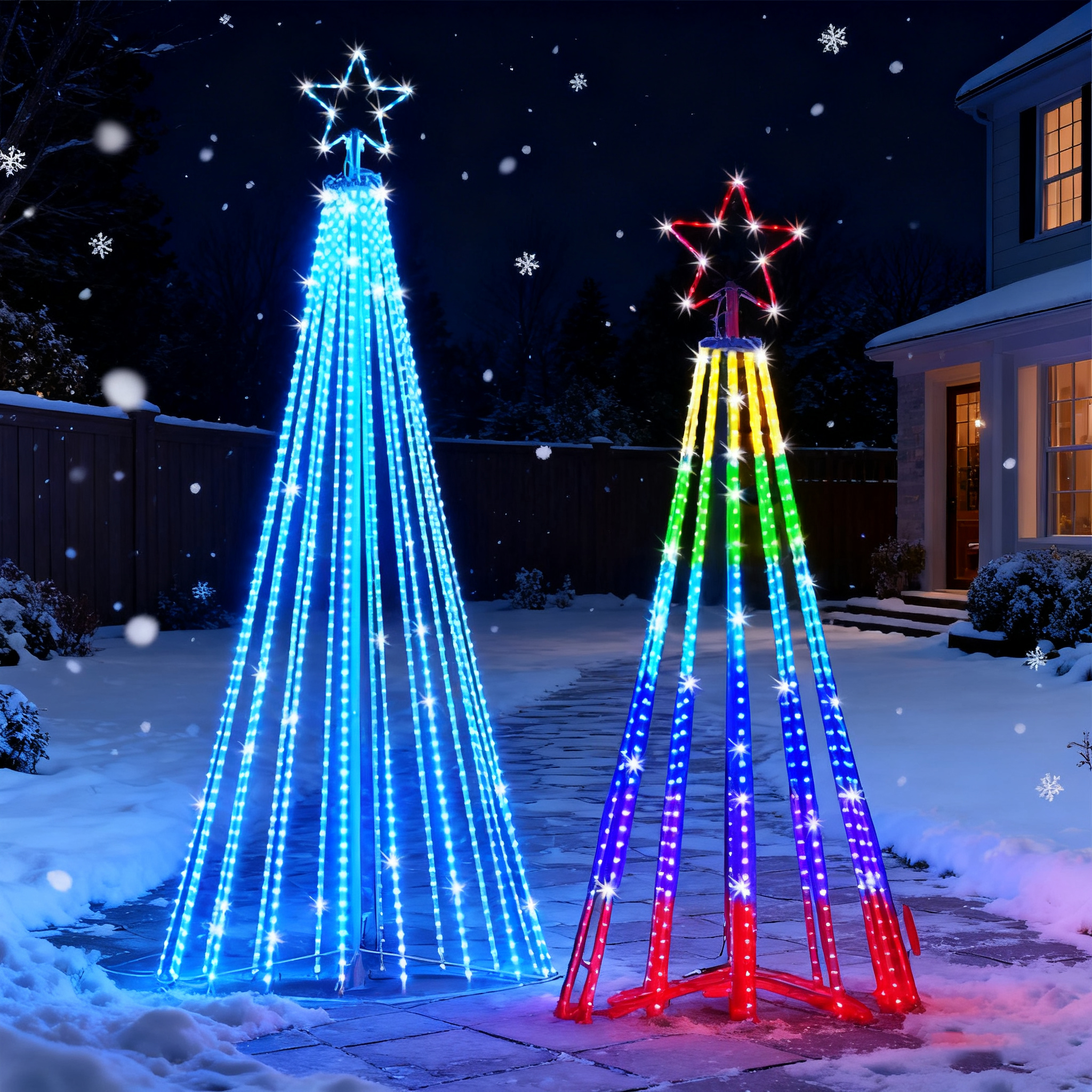 Solar-Powered LED Waterfall St - Star Tree Topper recensie en prijs