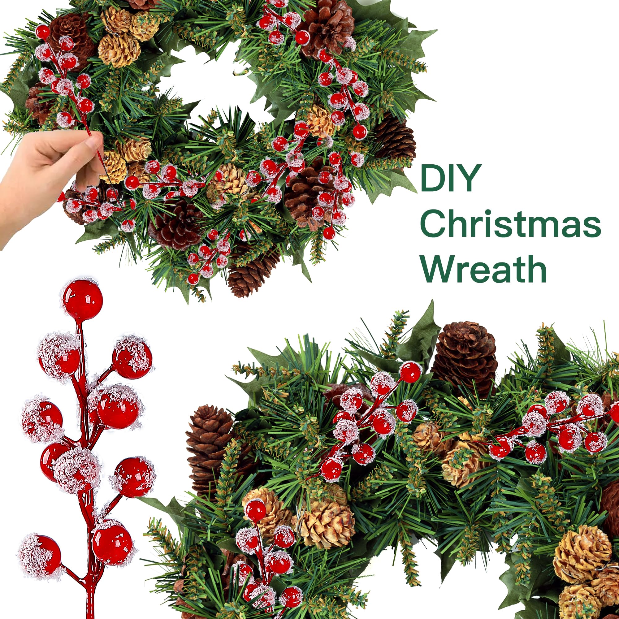 Christmas Red Berry Pine Needl - Christmas Wreath Fake recensie en prijs