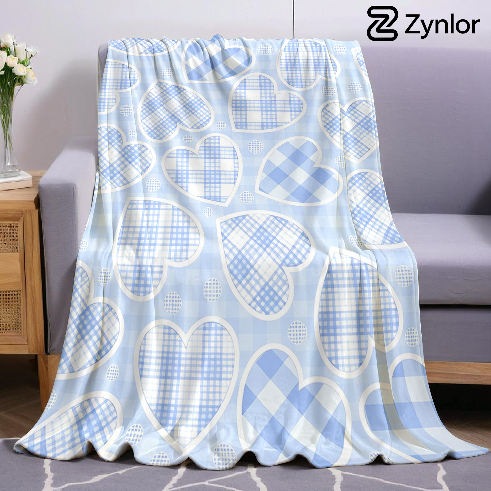 Blue Plaid Heart Cartoon Anime - Christmas Throw Blanket recensie en prijs