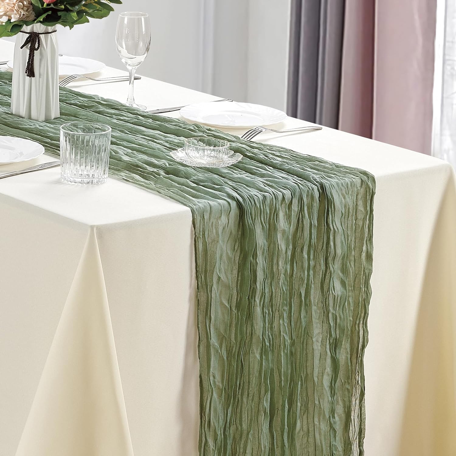 10Pcs Cheesecloth Table Runner - Christmas Table Runner recensie en prijs