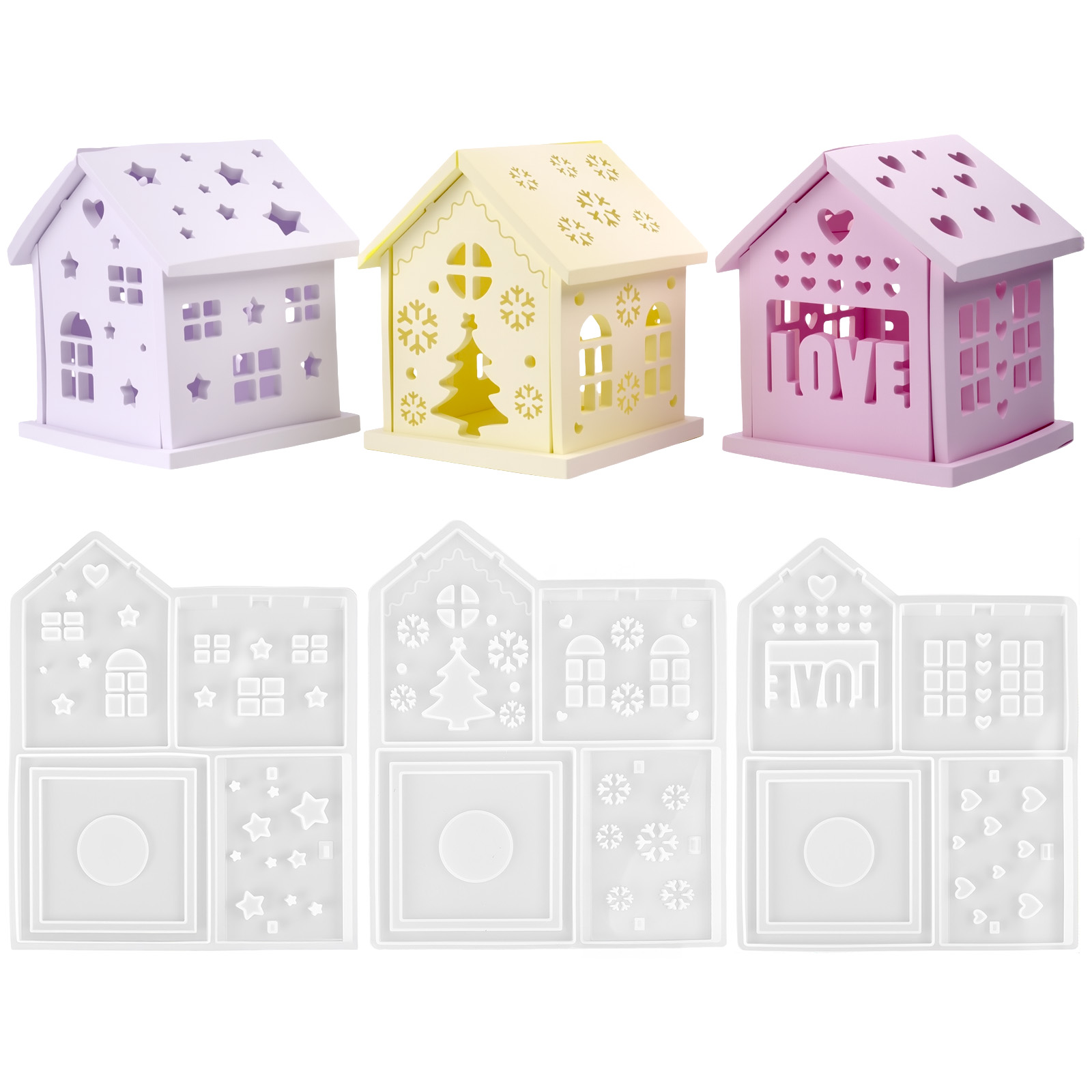 3D House Silicone Mold DIY Chr - Holiday Candle Set recensie en prijs