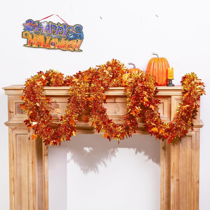 2pcs Thanksgiving Fall Maple L - Tinsel Garland Decoration recensie en prijs