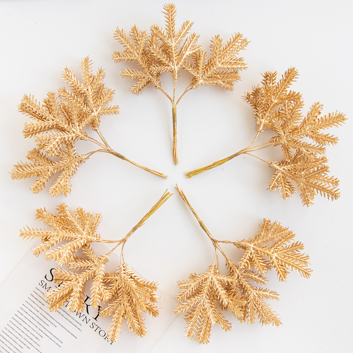 6PCS Artificial Plant Green Le - Christmas Wreath Fake recensie en prijs