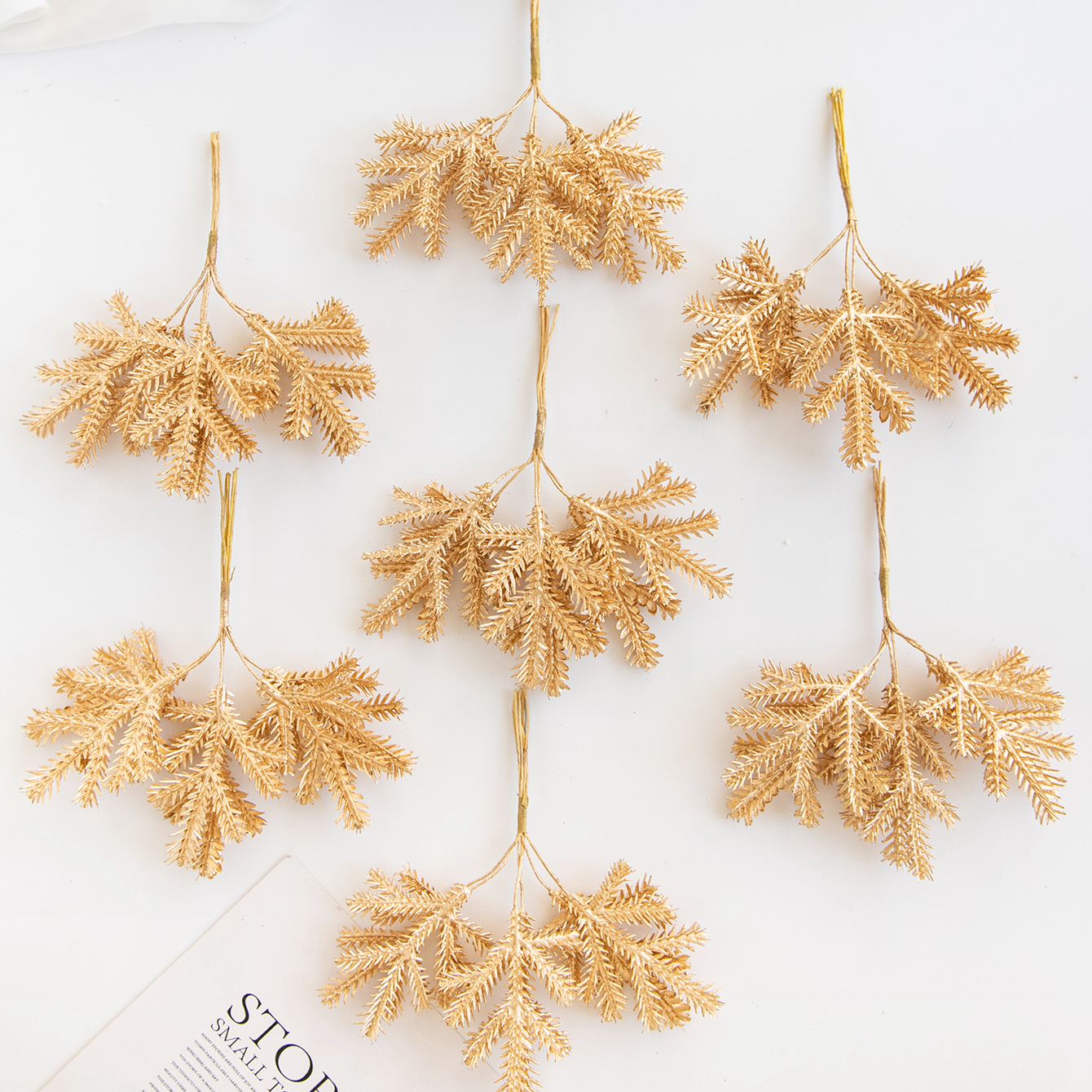 6PCS Artificial Plant Green Le - Christmas Wreath Fake recensie en prijs