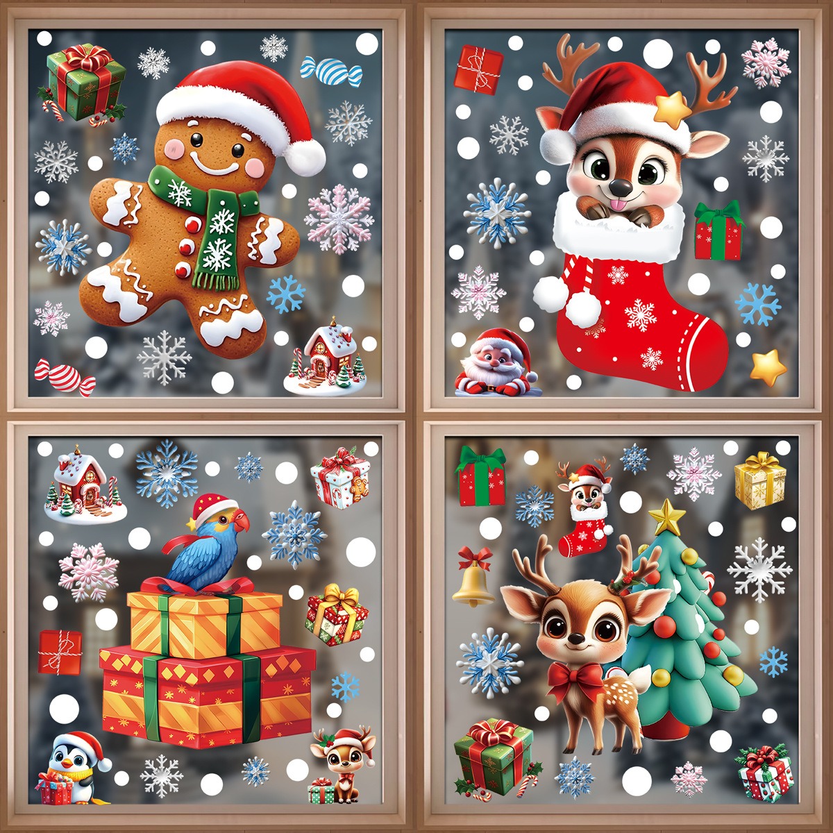 Christmas Window Stickers Ging - Snowflake Window Decal recensie en prijs