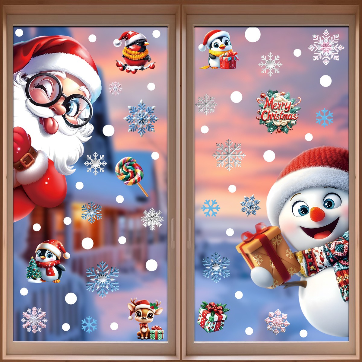Christmas Window Stickers Ging - Snowflake Window Decal recensie en prijs