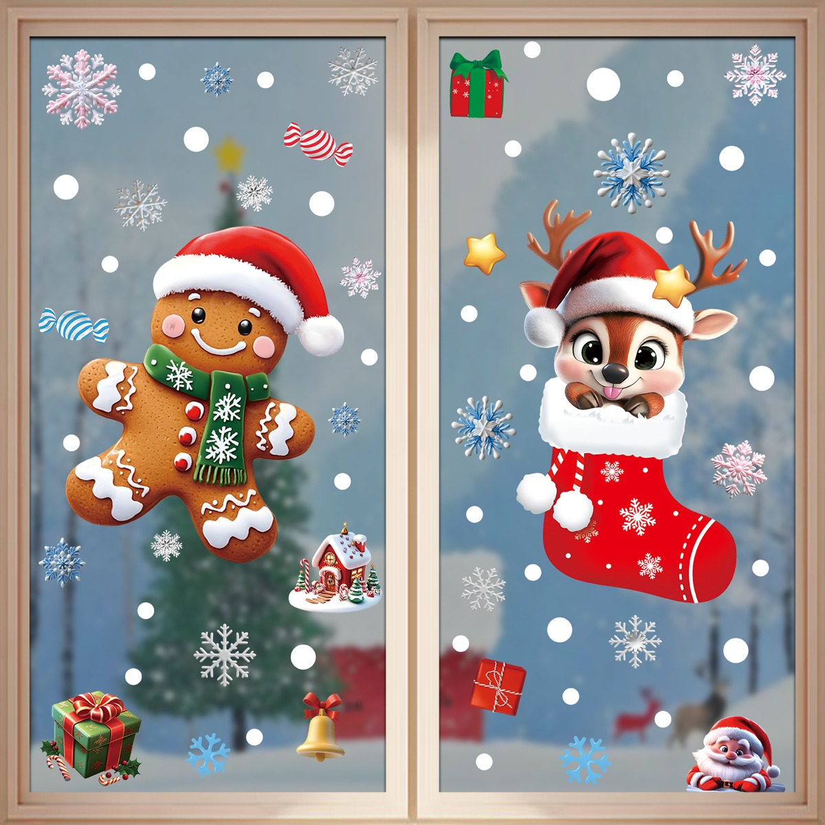 Christmas Window Stickers Ging - Snowflake Window Decal recensie en prijs