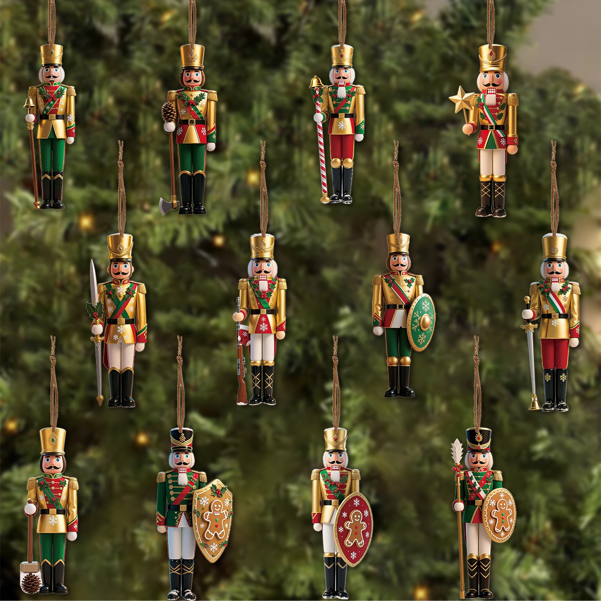 12pcs 2D Flat Wooden Christmas - Nutcracker Figurine recensie en prijs
