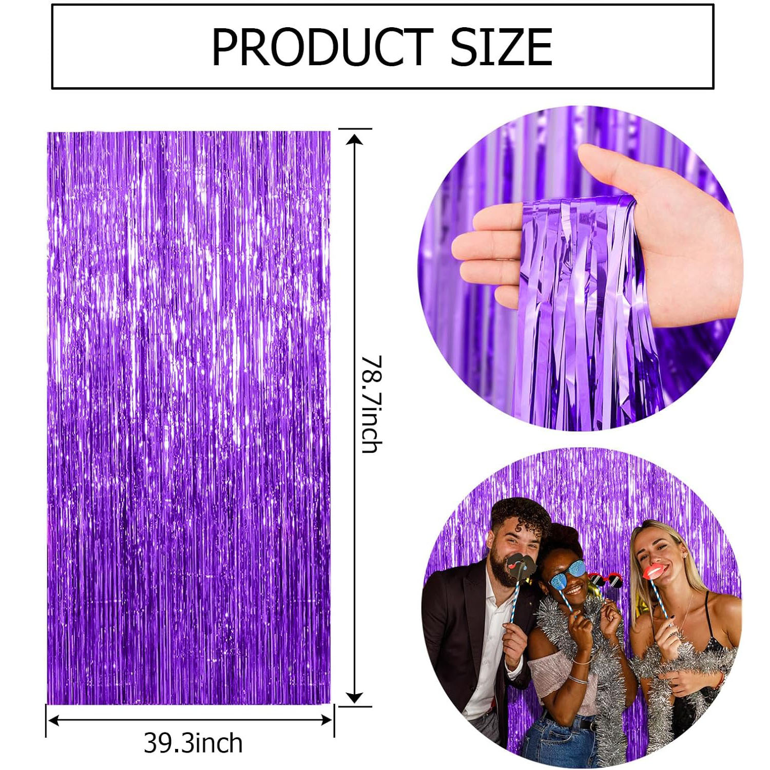 2 Pcs Purple Backdrop Tinsel S - Tinsel Garland Decoration recensie en prijs