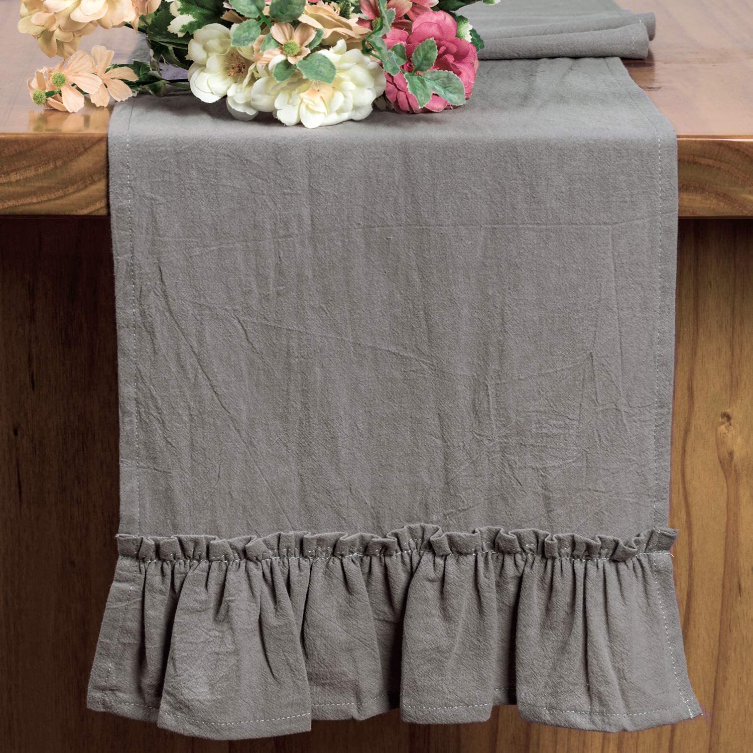 Cotton Ruffles Table Runner Ev - Christmas Table Runner recensie en prijs
