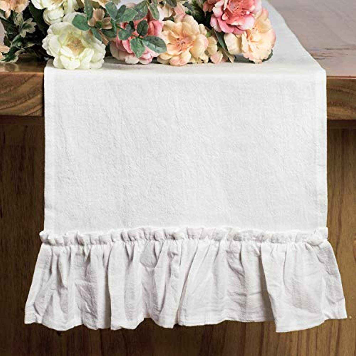 Cotton Ruffles Table Runner Ev - Christmas Table Runner recensie en prijs