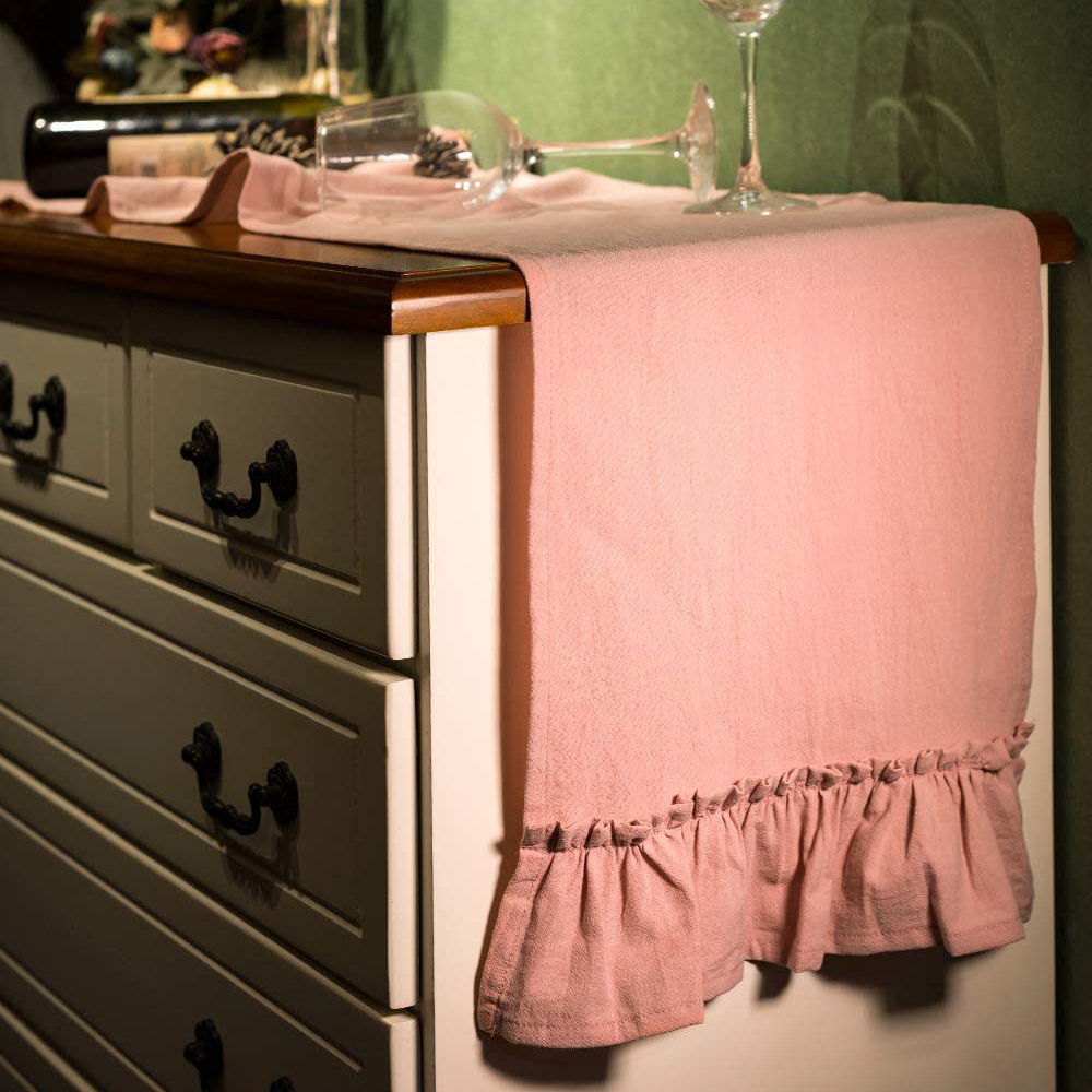 Cotton Ruffles Table Runner Ev - Christmas Table Runner recensie en prijs