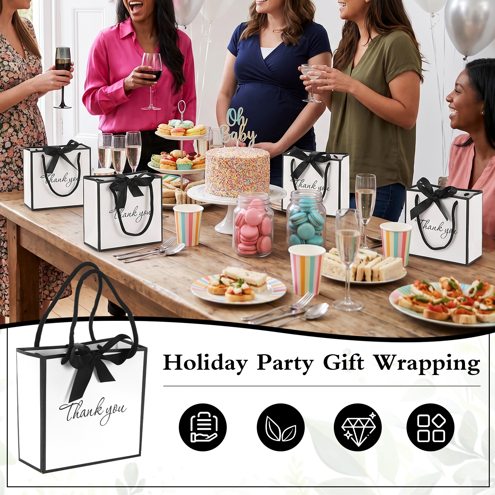50Pcs Thank You Gift Bag with  - Ribbon Bow Gift recensie en prijs