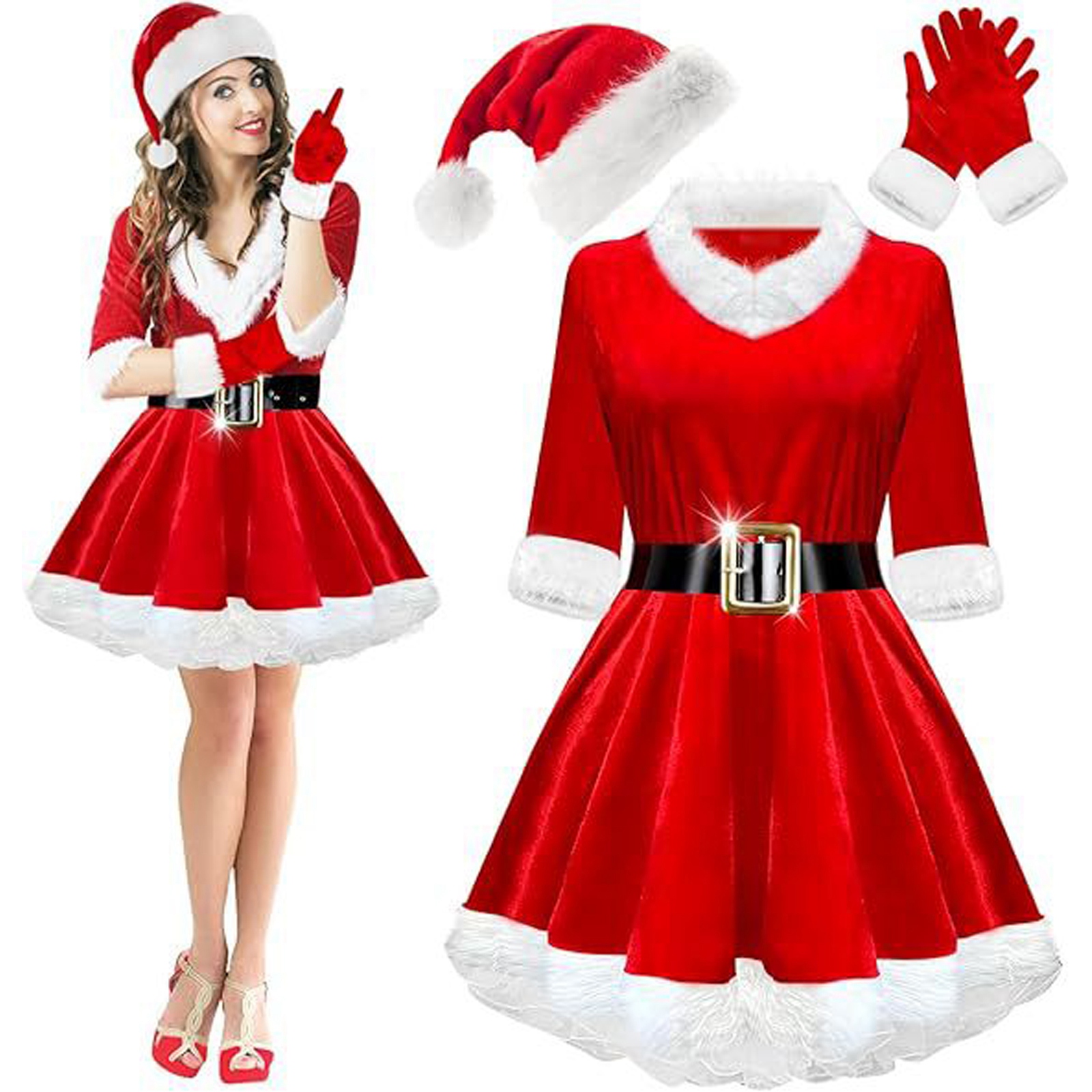 Christmas Dress for Adults Red - Elf Costume Christmas recensie en prijs